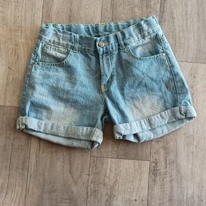 Girls denim jean shorts sz 14 BIENZOE b24